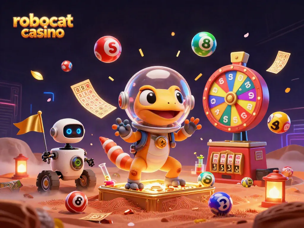Experience the excitement of robocat casino with vibrant lottery elements and dynamic casino games.