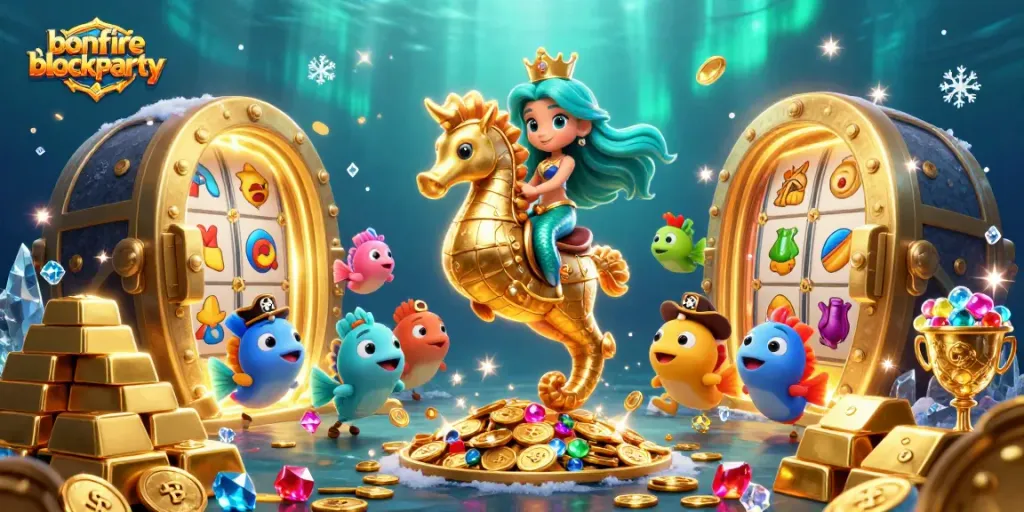 Engage with the bonfireblockparty featuring vibrant slots and enchanting characters in a rich, dynamic scene.